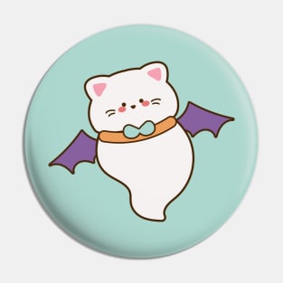 Cute vampire cat ghost Pin