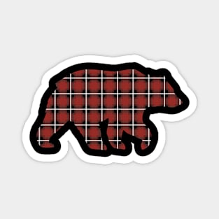 Red Plaid Bear Magnet