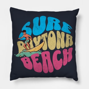 Surf Daytona Beach Florida Vintage Surfboard Surfing Pillow