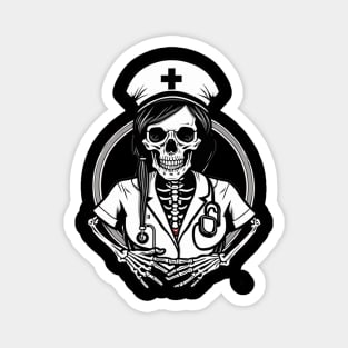 Skeleton nurse practitioner registered nurse halloween design Magnet