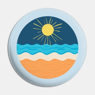 sun, sea, and beach Pin