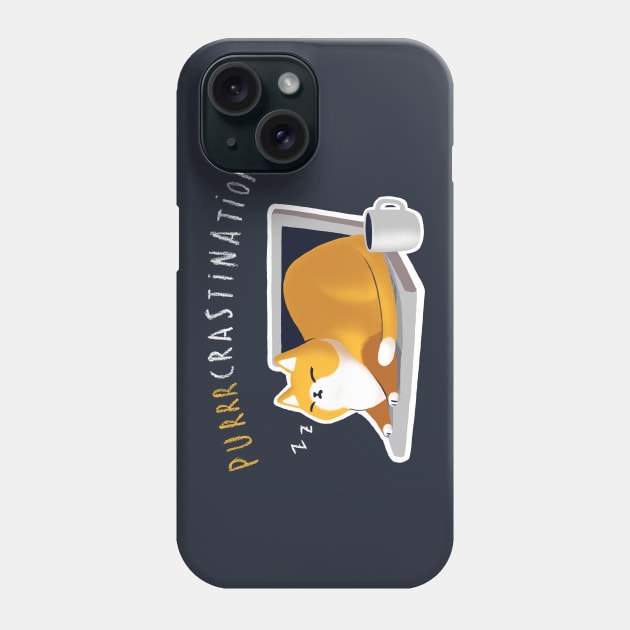 Purrcrastination - Fluffy Soft Cat - Kitty Procrastination Phone Case by BlancaVidal