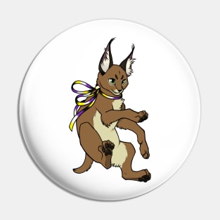 Nonbinary Pride Caracal (Enby Floppa) Pin