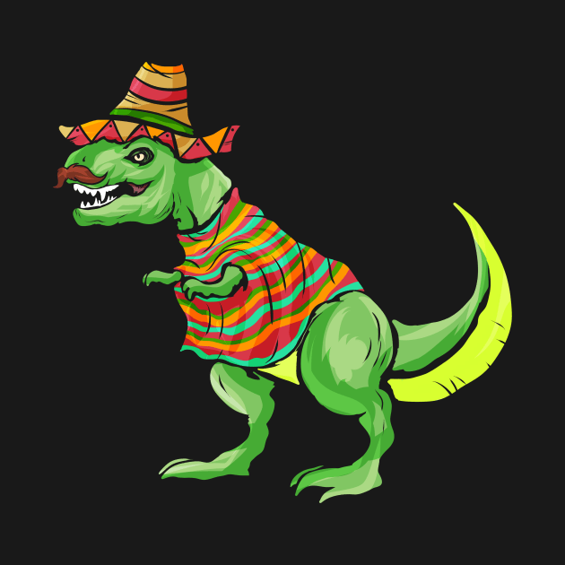 T-Rex Dinosaur With Sombrero And Poncho - Coinco by SinBle