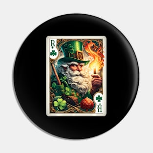 St. Patrick'S Day Leprechaun Shamrock Card Poker Playing Pin