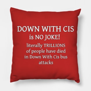 "Down With Cis" Is No Joke Pillow