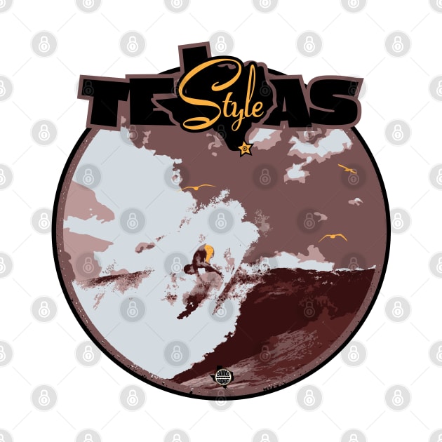 Texas-Style Surfer in neutral colors by CamcoGraphics