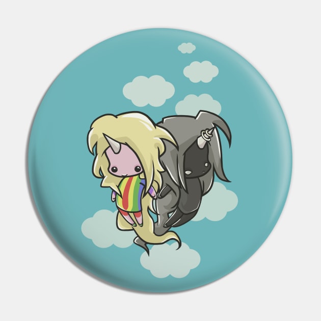 Lady Rainicorn and Lord Monochromicorn Pin by xanderbaldini