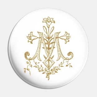 Vintage Virgin Mary Monogram Auspice Maria Pin