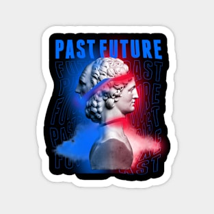 Janus Mythology Vaporwave Blue and Red Magnet