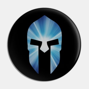 Blue Spartan War Helmet Pin