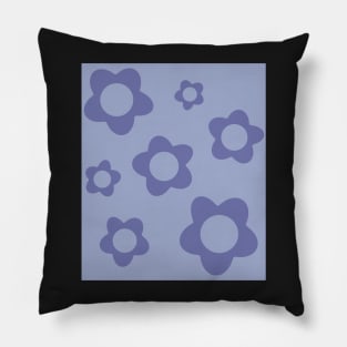 pattern flower aesthetic violet purple blue Pillow