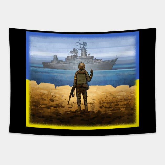 Vintage Ukraine Ukraina Ship Tapestry by Rosiengo