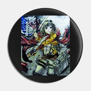 Female Anime Warrior Pin