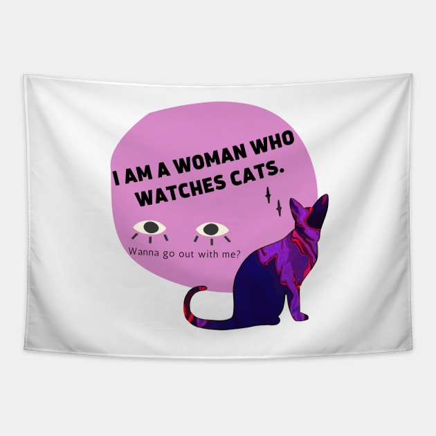Crazy Cat Lady Relatable Funny Bad Translation English Quote Tapestry by raspberry-tea