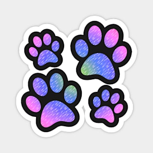 Pretty Purple Dog Pawprint Stencil, Dog Gifts for People Magnet