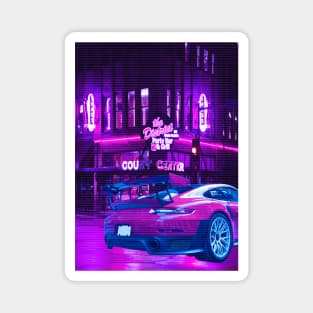 Car City Neon Synthwave Magnet