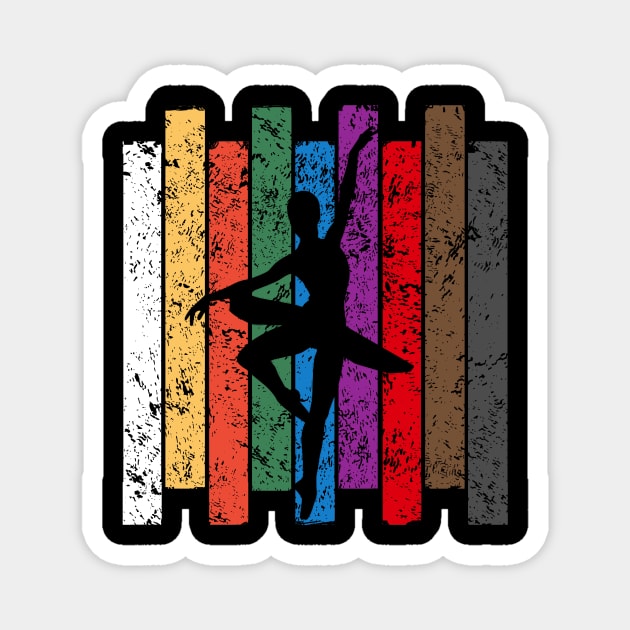 Retro Ballet Silhouette Magnet by LetsBeginDesigns