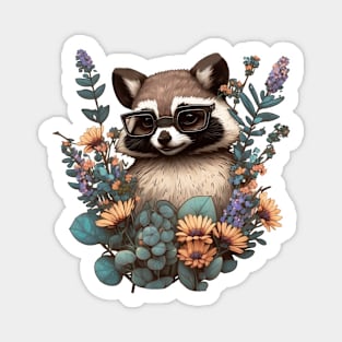 Water Colour Raccoon Magnet