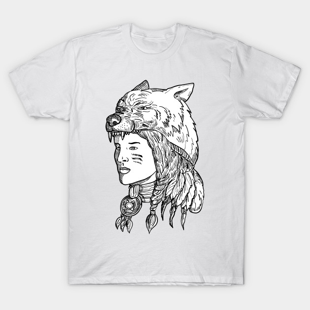 Native American Woman Wearing Wolf Head Native American Woman Wearing Wolf Head T Shirt Teepublic,Anime Boy Poses Reference Sitting