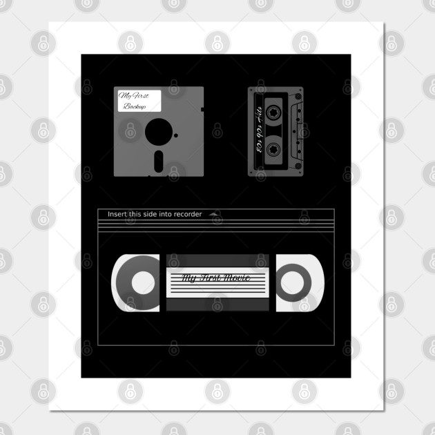 Vintage Geek Retro Husband 80s 90s Diskette Cassette Print