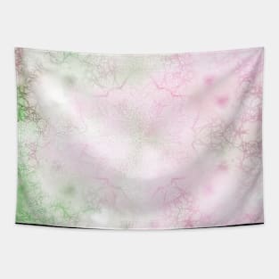 Delicate textured mandala in pink and green Tapestry