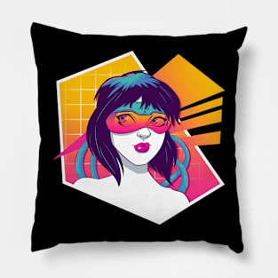 Retro Punk Girl Pillow