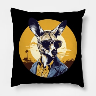 Kangaroo with Sun Glasses Pillow