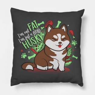 I'm just a little husky! Brown Ver. Pillow