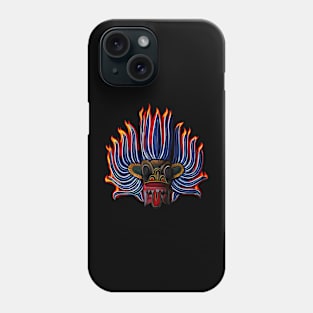 Devil mask on fire Phone Case