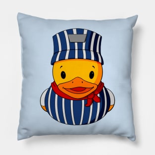 Train Conductor Rubber Duck Pillow