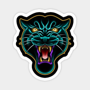 panter head blue Magnet