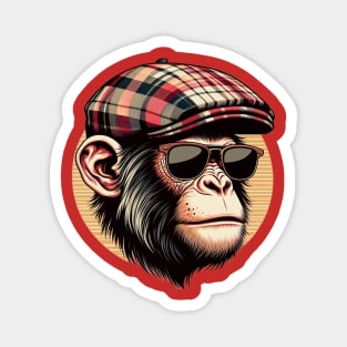 Monkey wearing newsboy hat and eyeglasses Magnet