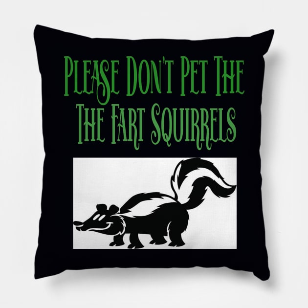 Skunk Fart Squirrels Pillow by Fishinghawk Designes