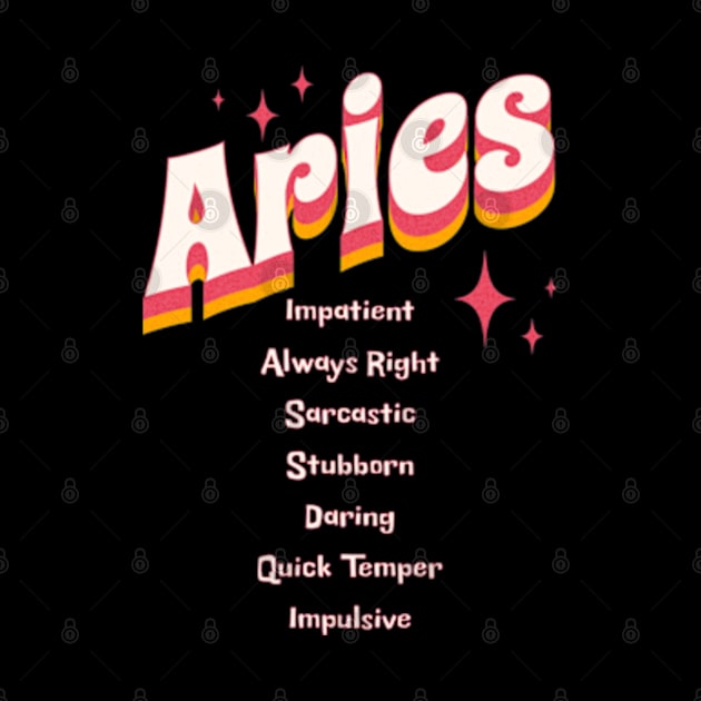 Aries Zodiac Sarcastic Snarky Traits Birthday by Lavender Celeste