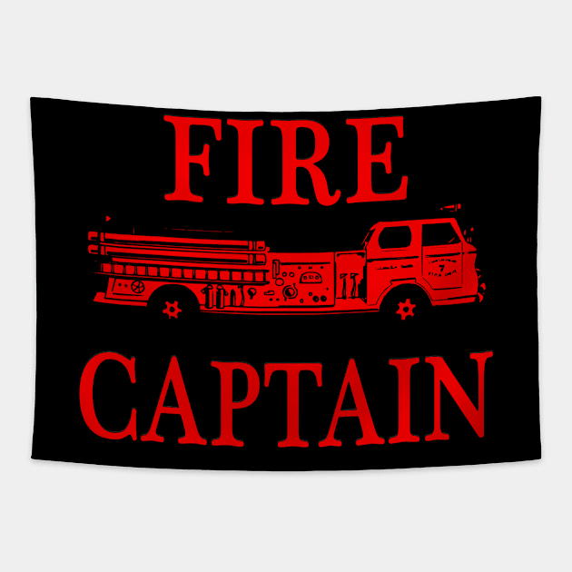 Fire Captain Firefighter Shirt Red Truck Fireman Tapestry by PayneShop