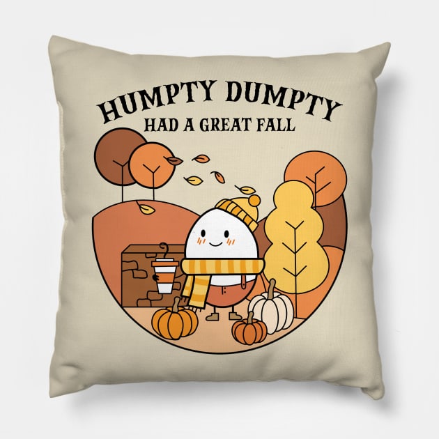 Humpty Dumpty Had A Great Fall Pillow by devilcat.art