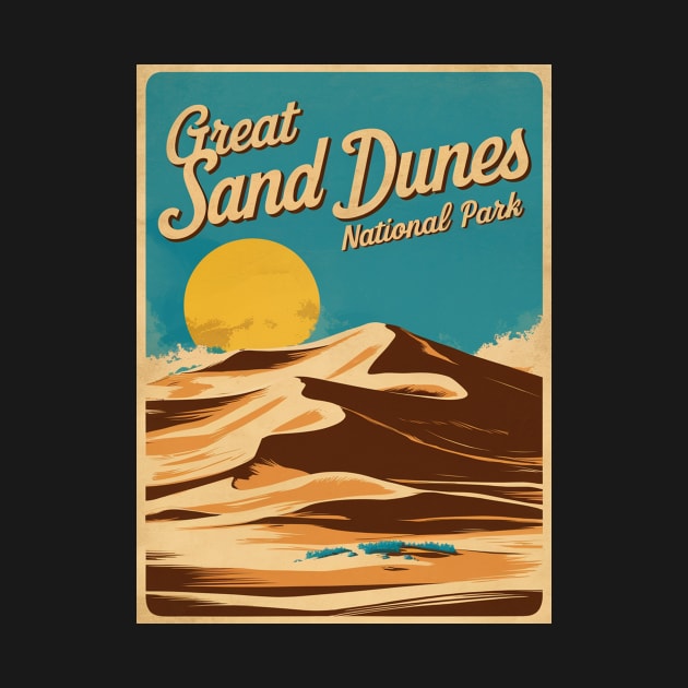 Great Sand Dunes National Park Retro Poster by Perspektiva