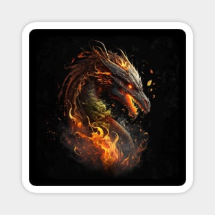 Japanese Epic Fire Dragon Magnet