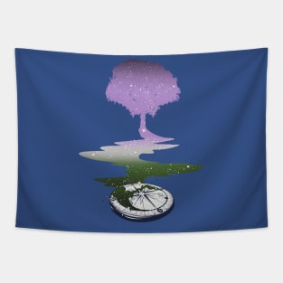 Genderqueer Tree LGBT Pride Flag Tapestry