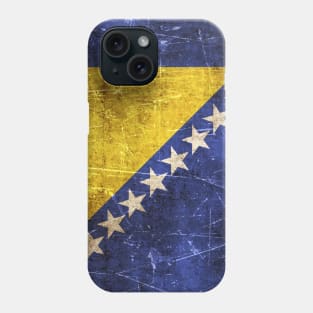 Vintage Aged and Scratched Bosnian Flag Phone Case