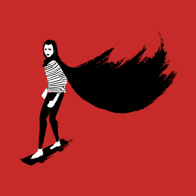 A girl walks home alone at night by ruhefuchs