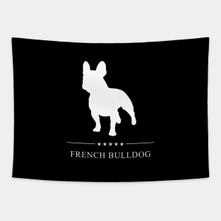 French Bulldog White Silhouette Tapestry