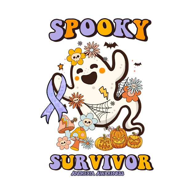 anorexia Awareness - spooky survivor ghost retro halloween by JerryCompton5879