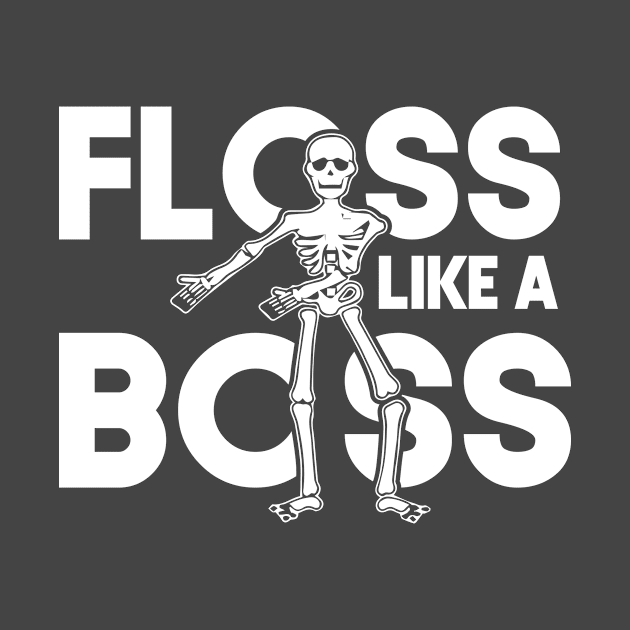 Floss Like A Boss Skeleton Halloween Flossing Skull by Antrobus