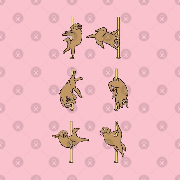 Golden Retriever Pole Dancing Club by huebucket