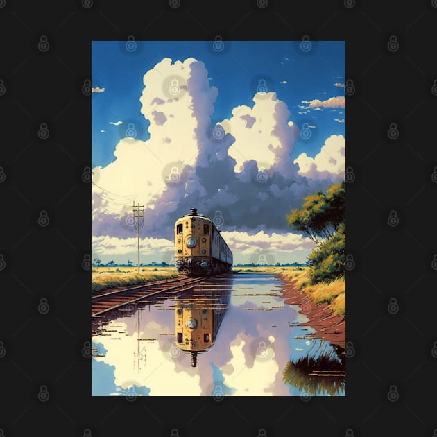 Retro Anime Style Old Japanese Train by KaPrints