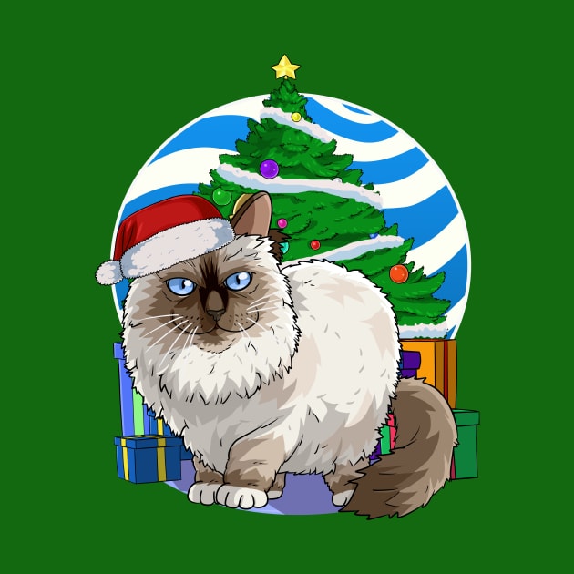 Birman Cat Santa Christmas Gift by Noseking