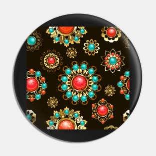 Ethnic Brooches Seamless Pattern Pin