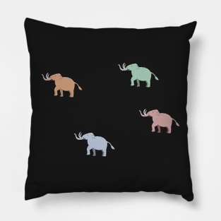 Woolly Mammoth Herd - Cute Kids Cartoon Pillow